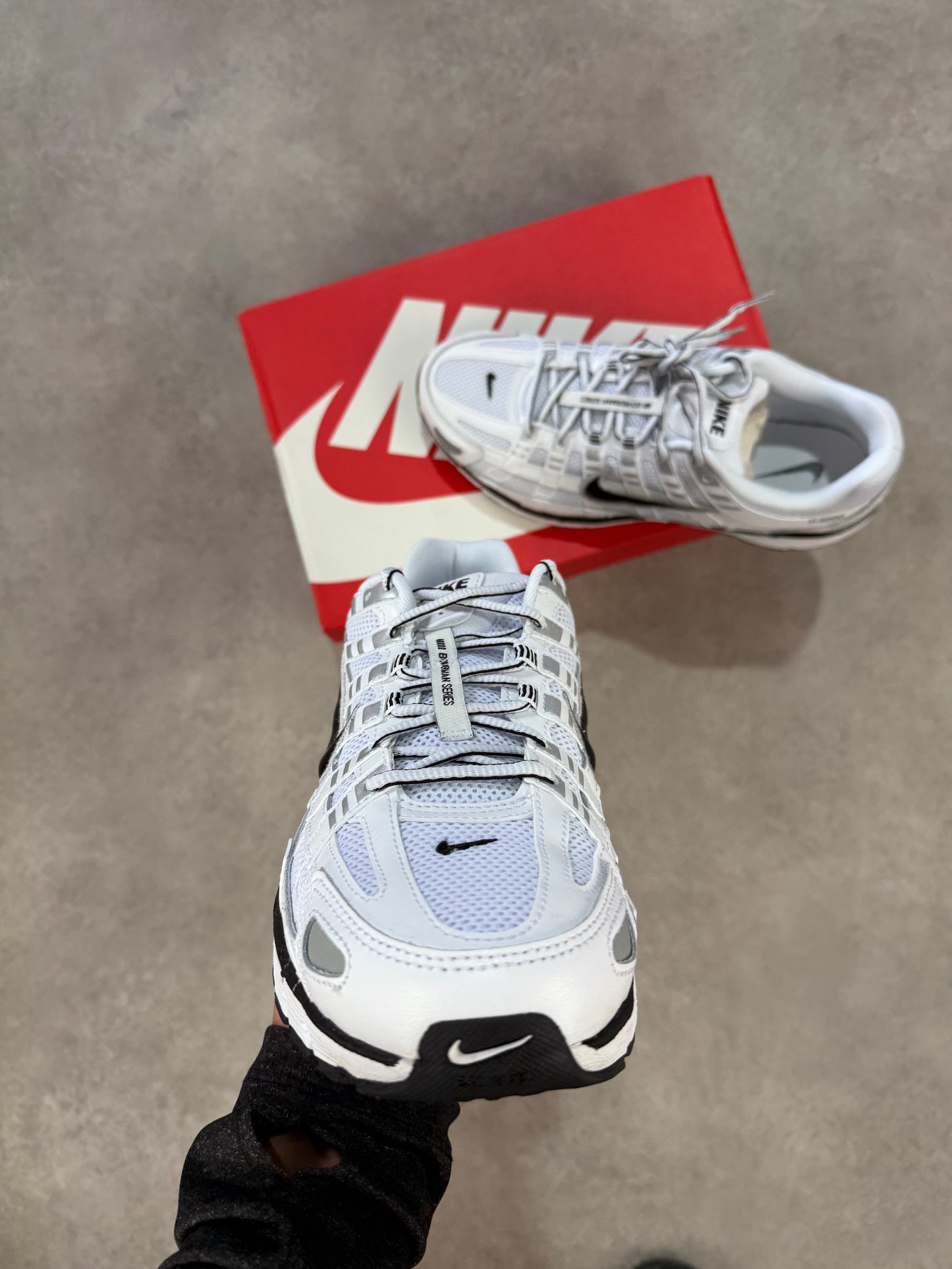 Nike P-6000 White/Black-Metallic Silver