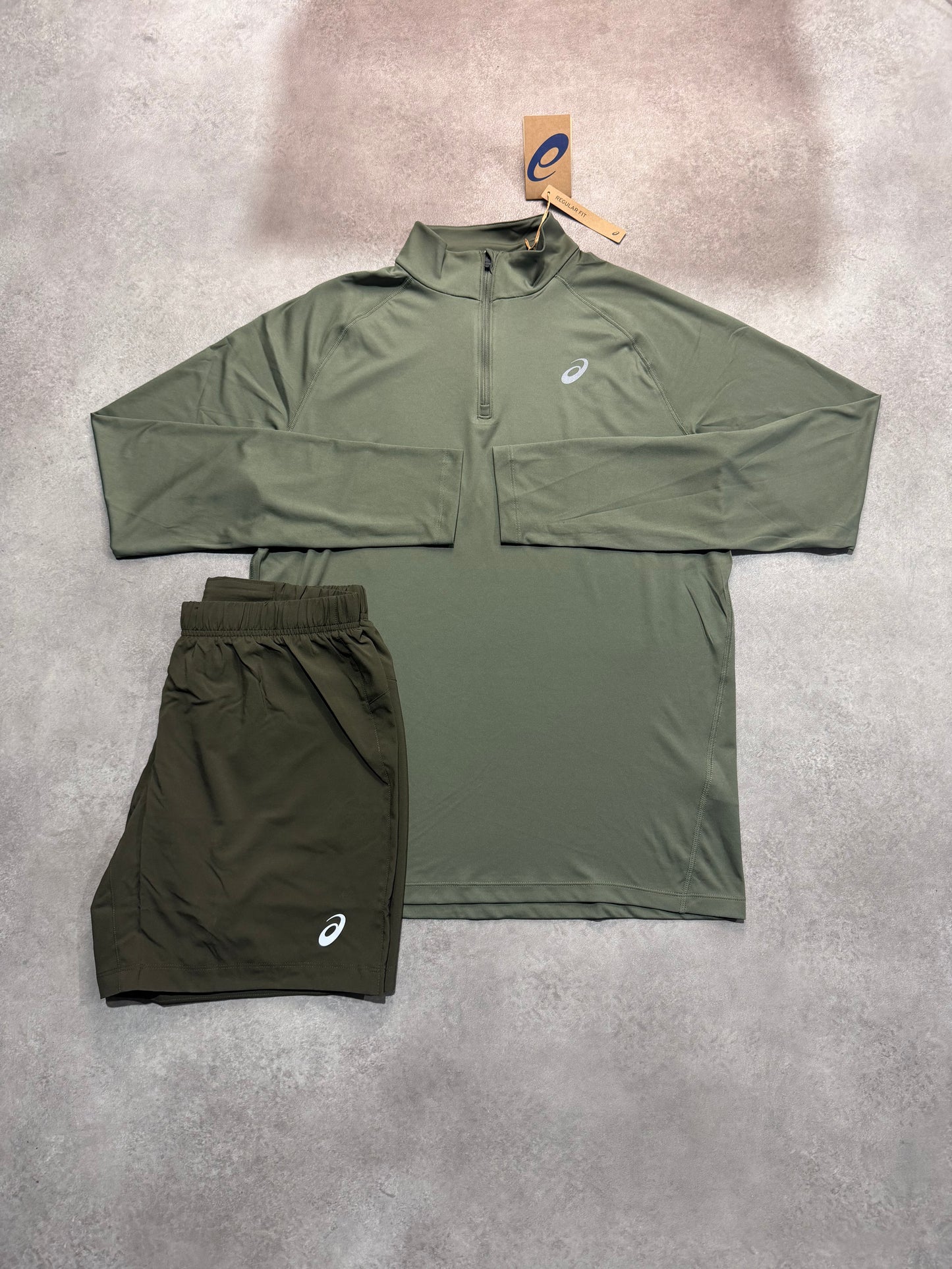 Asics 1/4 Zip Set - KHARKI