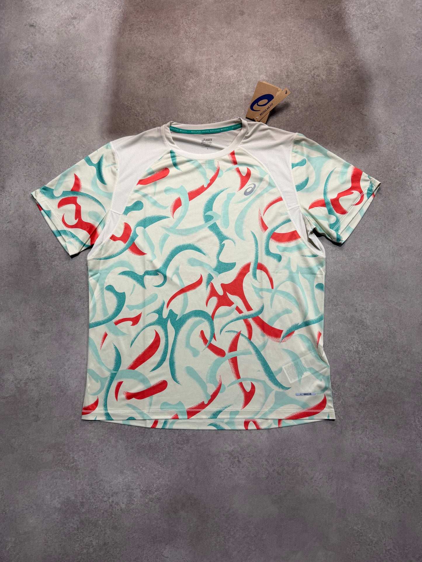 Asics Road Over Print T-shirt - BIRCH