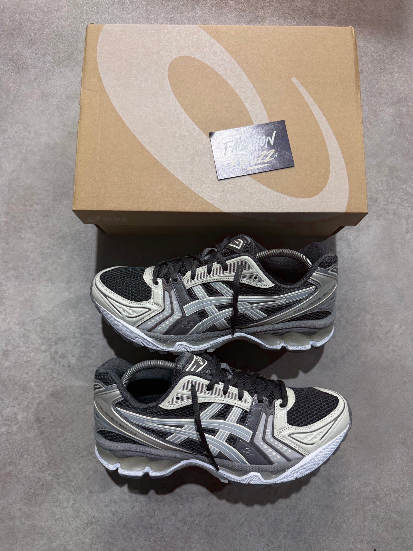 Asics Gel Kayano 14's - Obsidian Cement Grey