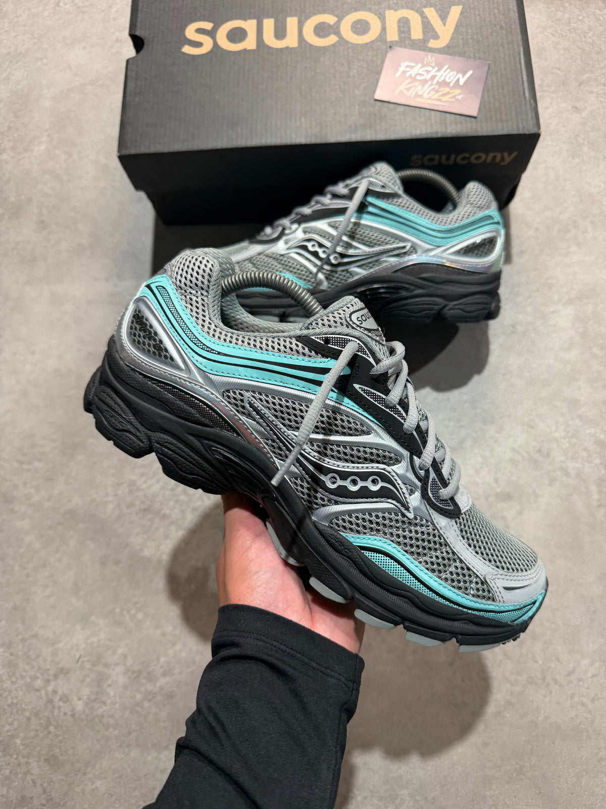 Saucony Pro Grid Omni 9 - Grey Turquoise