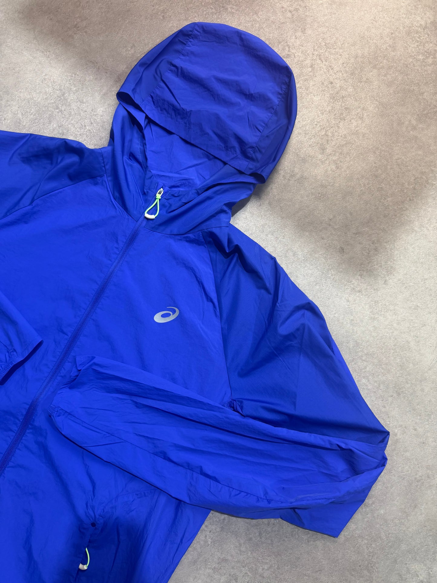 Asics Road Packable Jacket - COBALT BURST/ILLUMINATE GREEN
