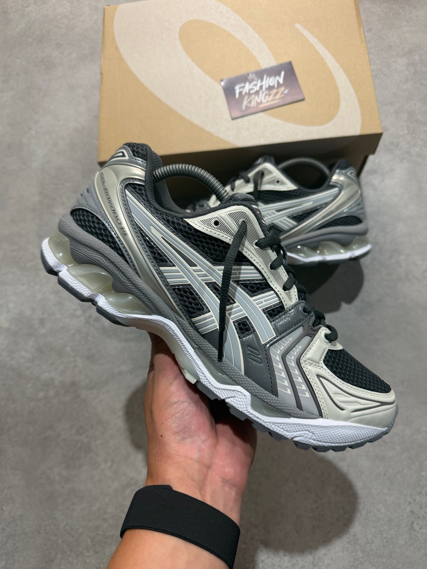 Asics Gel Kayano 14's - Obsidian Cement Grey