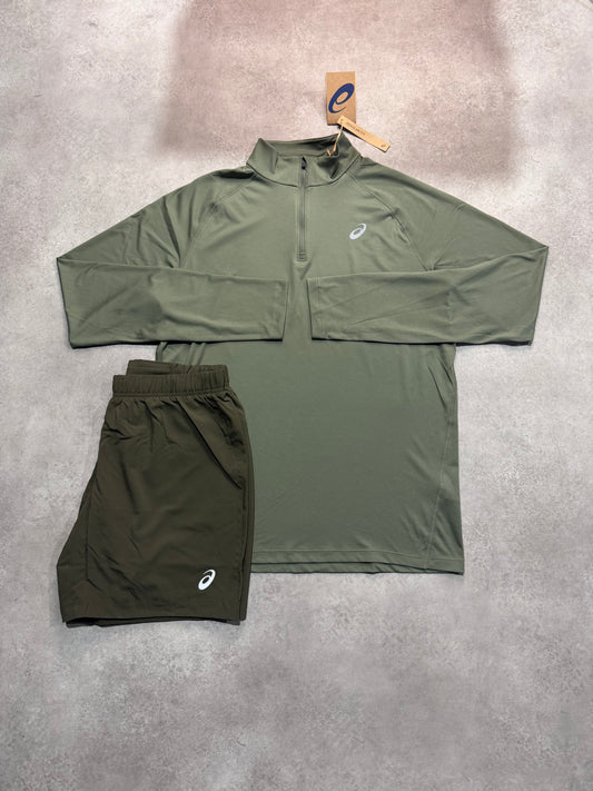 Asics 1/4 Zip Set - KHARKI