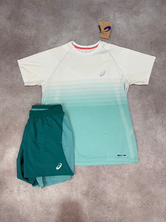 Asics Seamless Set - Birch/Oasis Green